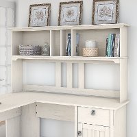 Antiqued White Hutch for L Shaped Desk - Salinas-2