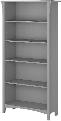 Cape Cod Gray 5 Shelf Bookcase - Salinas-4