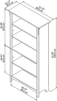 Cape Cod Gray 5 Shelf Bookcase - Salinas-6
