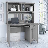 Cape Cod Gray Computer Desk with Hutch - Salinas