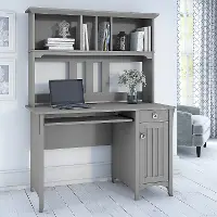 MY72308-03 Cape Cod Gray Computer Desk with Hutch - Salinas