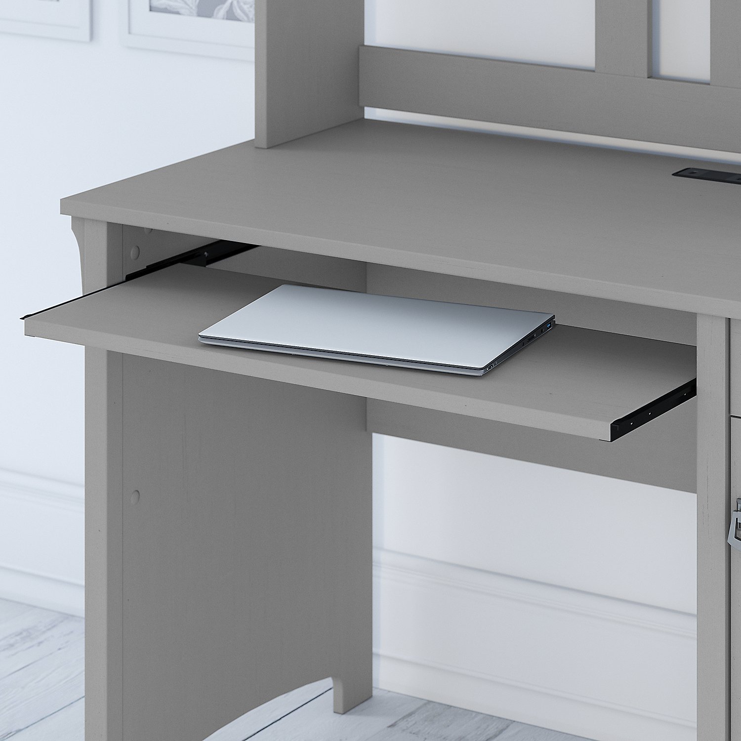 Cape Cod Gray Computer Desk with Hutch - Salinas-2