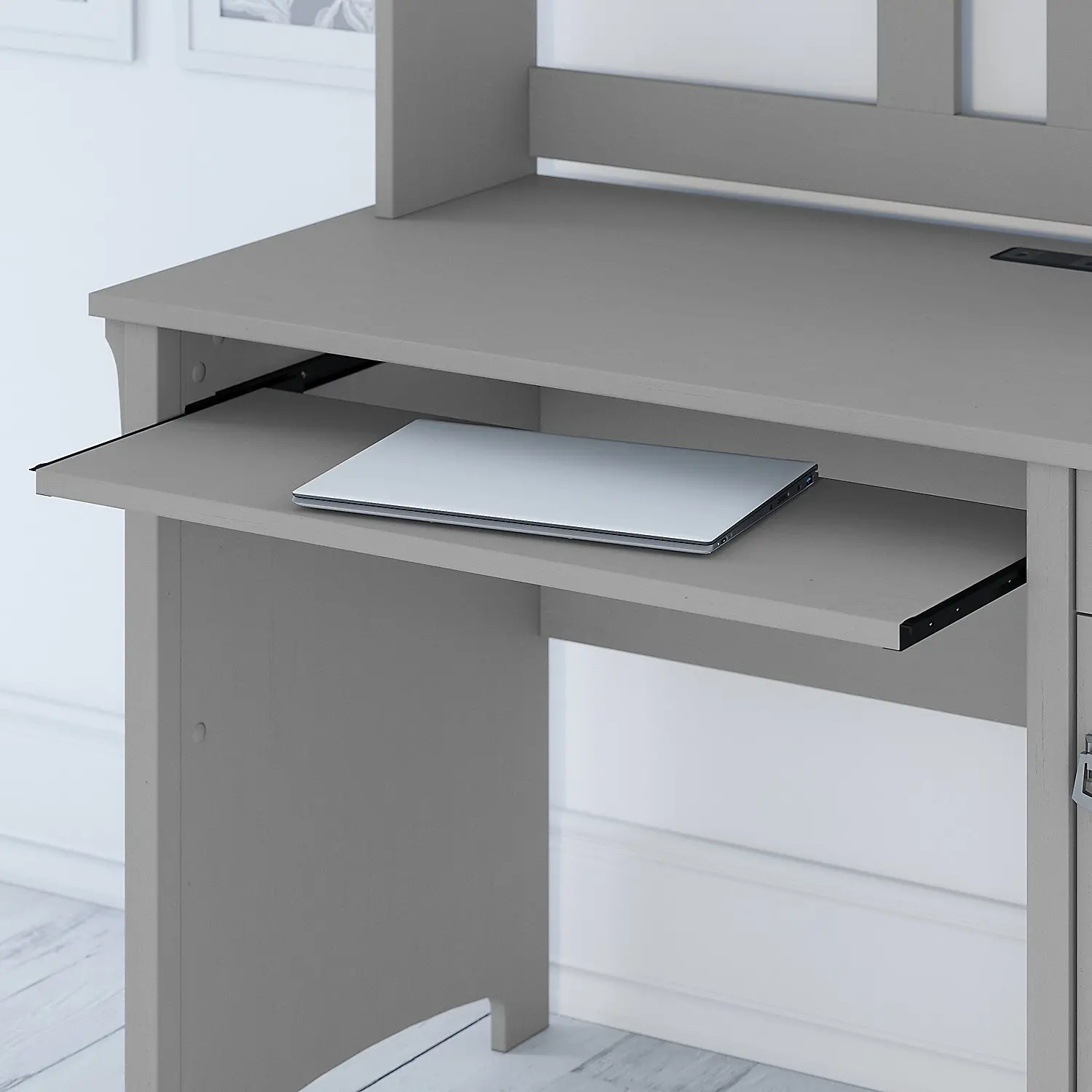 MY72308-03 Cape Cod Gray Computer Desk with Hutch - Salinas-2