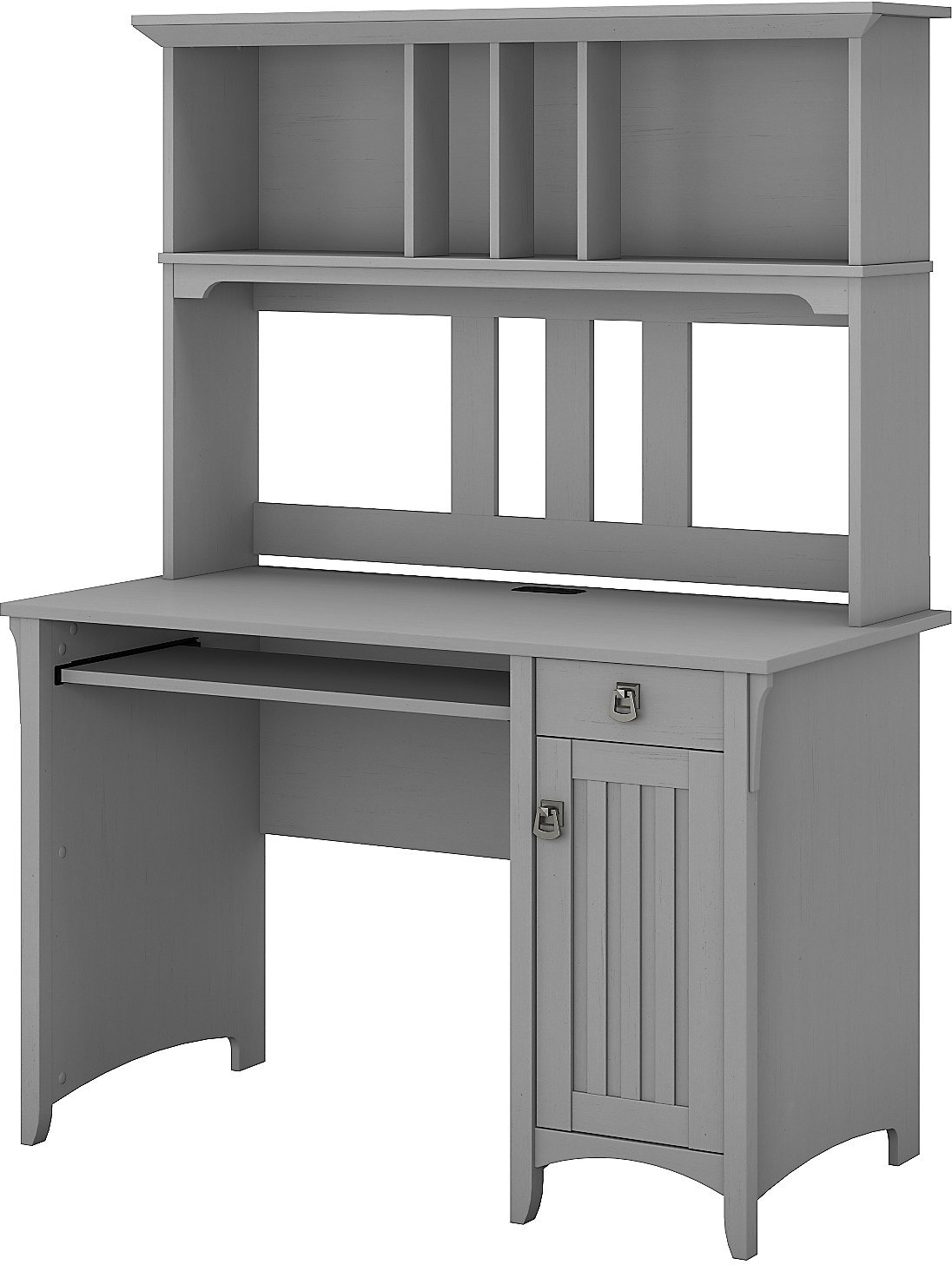 Cape Cod Gray Computer Desk with Hutch - Salinas-5