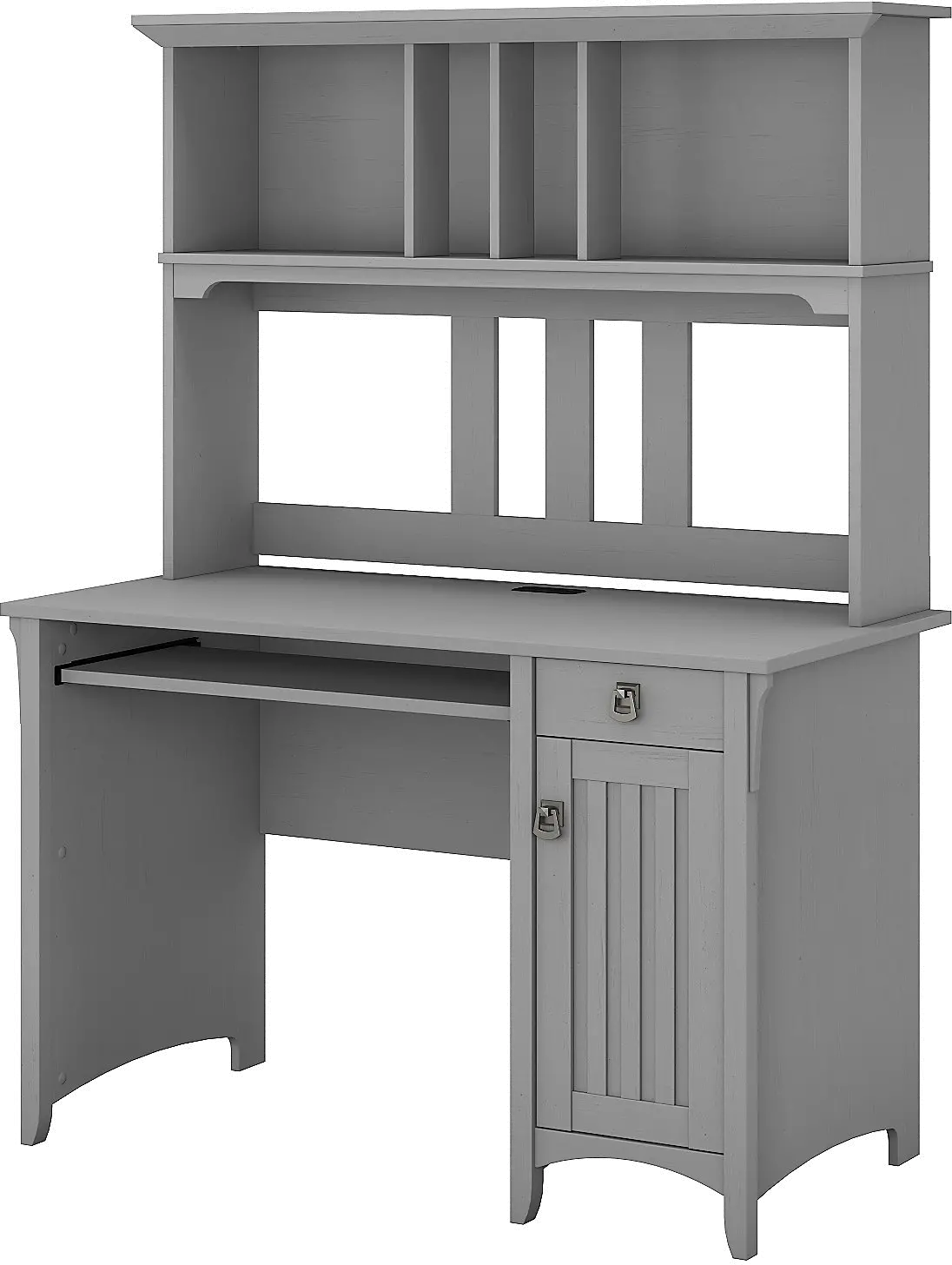MY72308-03 Cape Cod Gray Computer Desk with Hutch - Salinas-5