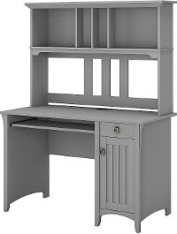 Cape Cod Gray Computer Desk with Hutch - Salinas-5