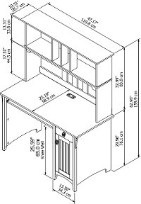 Cape Cod Gray Computer Desk with Hutch - Salinas-7