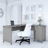 Cape Cod Gray L Shaped Desk with Storage - Salinas