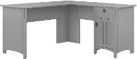 Cape Cod Gray L Shaped Desk with Storage - Salinas-5