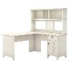 Antique White L Shaped Desk with Hutch - Salinas