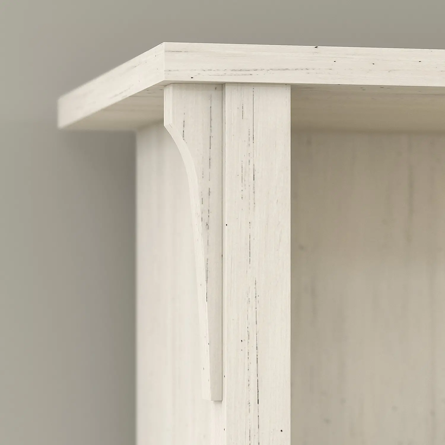 SAL004AW Salinas Antique White L Shaped Pedestal Desk with Hutch-5