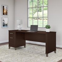 Mocha Cherry Office Desk with Drawers - Somerset