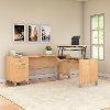 Maple Cross 3 Position Sit to Stand L Shaped Desk - Somerset
