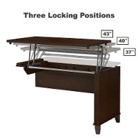 Mocha Cherry 3 Position Sit to Stand L Shaped Desk - Somerset-6