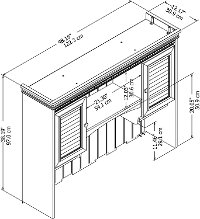 Antique White Hutch for Computer Desk - Stanford-7