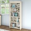Antique White 5 Shelf Bookcase - Stanford