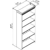 Antique White 5 Shelf Bookcase - Stanford-4