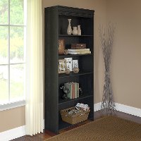 Antique Black 5 Shelf Bookcase - Stanford