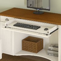 Antique White and Tea Maple Computer Desk with Drawers - Stanford-3