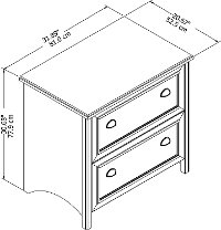 Antique White and Tea Maple 2 Drawer Lateral File Cabinet - Stanford-5