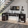 Espresso Oak Computer Desk with File Cabinet and Bookcase - Torte