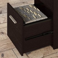 Espresso Oak Computer Desk with File Cabinet and Bookcase - Torte-3
