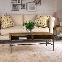 Industrial Golden Pine Coffee Table - Ironworks