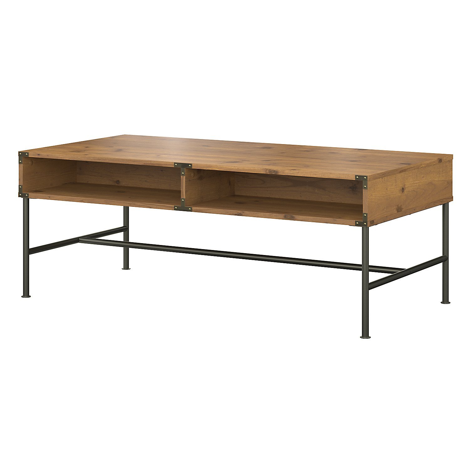 Industrial Golden Pine Coffee Table - Ironworks-2