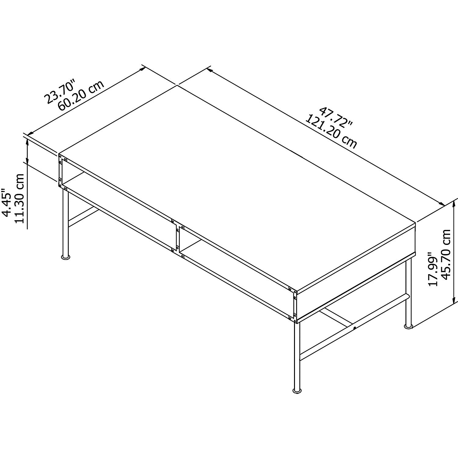 Industrial Golden Pine Coffee Table - Ironworks-6