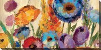 Multi Color Floral Patio Canvas Outdoor-Indoor Wall Art