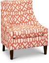Clearance Transitional Coral and Cream Club Accent Chair - Devin