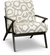 Casual Modern Ivory and Beige Accent Chair - Fitch