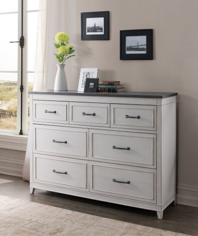 Contemporary White and Gray Dresser - Delmar