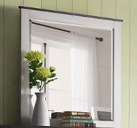 Contemporary White and Gray Mirror - Delmar