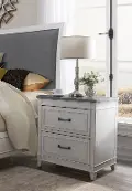 Delmar White and Gray Nightstand