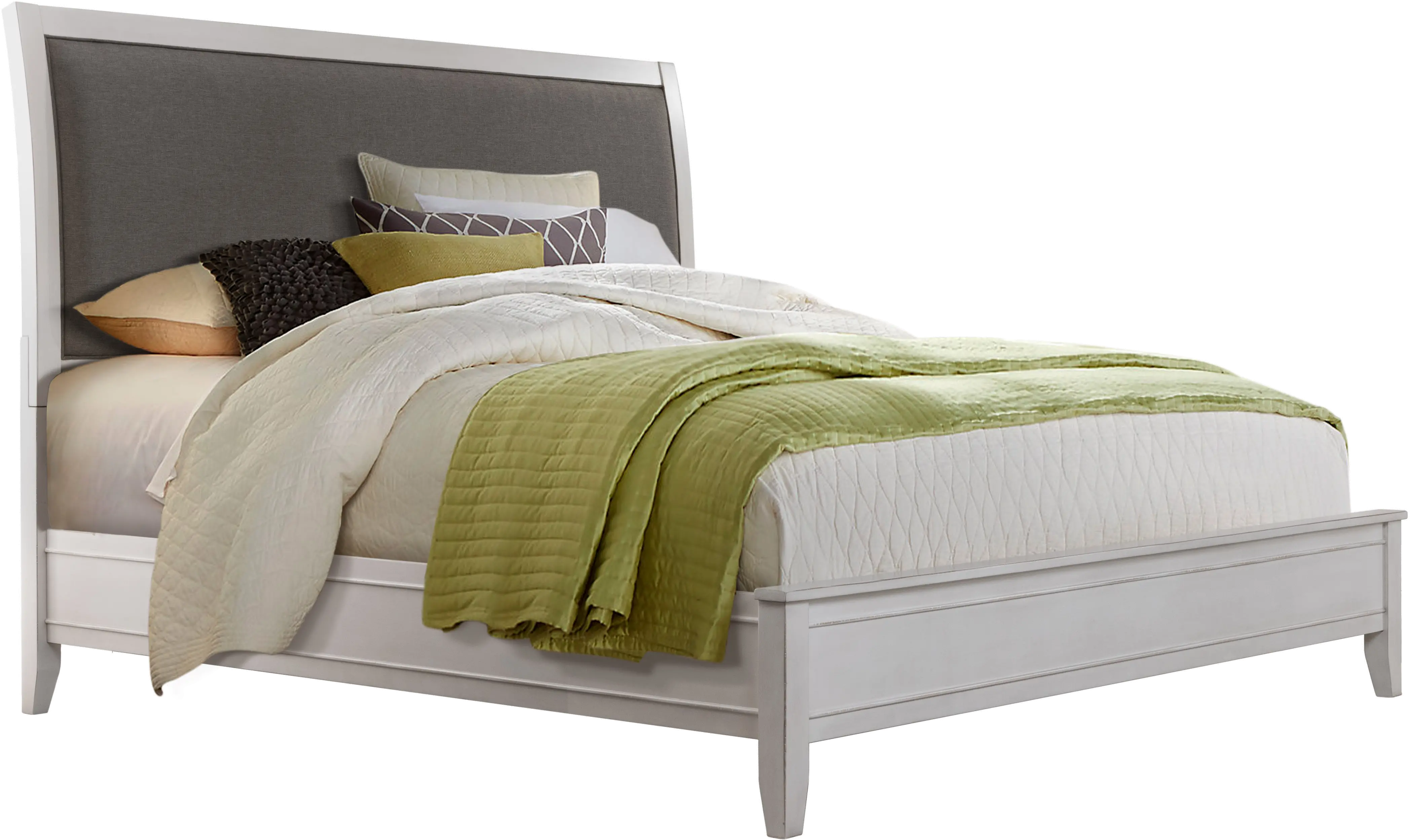 Delmar White and Gray Queen Upholstered Bed-1