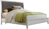 White and Gray Queen Upholstered Bed - Delmar