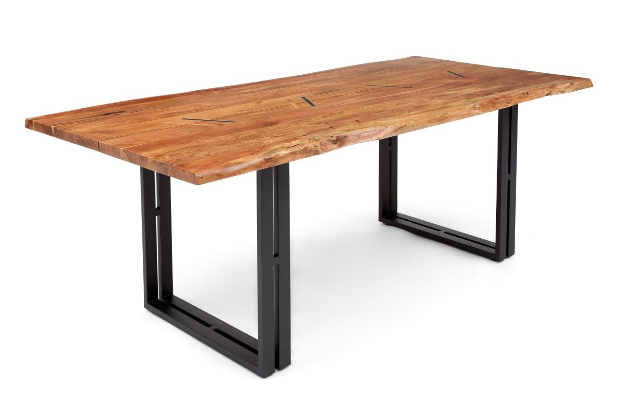 Solid Wood and Metal Dining Table - Brenda-1