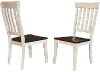 Clearance Toluca White and Brown Slat Back Dining Room Chair