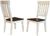 TOL-CH-2-35-K Farmhouse Cream and Brown Slat Back Dining Room Chair - Toluca