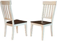 TOL-CH-2-35-K Farmhouse Cream and Brown Slat Back Dining Room Chair - Toluca