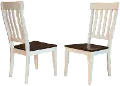 Toluca White and Brown Slat Back Dining Room Chair