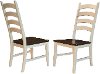 TOL-CH-2-75-K Farmhouse Cream and Brown Ladder Back Dining Room Chair - Toluca