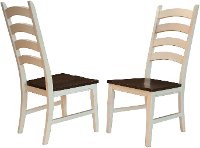 Farmhouse White and Brown Ladder Back Dining Room Chair - Toluca