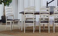 Farmhouse White and Brown Ladder Back Dining Room Chair - Toluca-3
