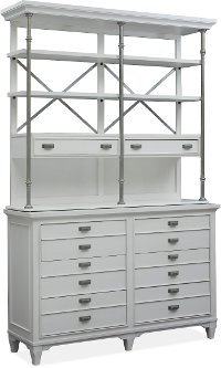 Beach White Dining Sideboard and Hutch - Aly