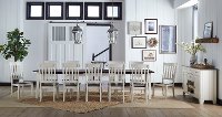 KIT Farmhouse Cream and Brown 5 Piece Dining Set with Slat Back Chairs - Toluca-2