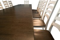 KIT Farmhouse Cream and Brown 5 Piece Dining Set with Ladder Back Chairs - Toluca-3