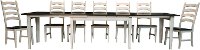Farmhouse White and Brown 5 Piece Dining Set with Ladder Back Chairs - Toluca-5