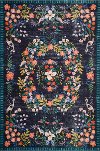 PAL-03RP-BLK/MULIT-5X7.6 5 x 8 Medium Black, Blue, and Coral Area Rug - Palais